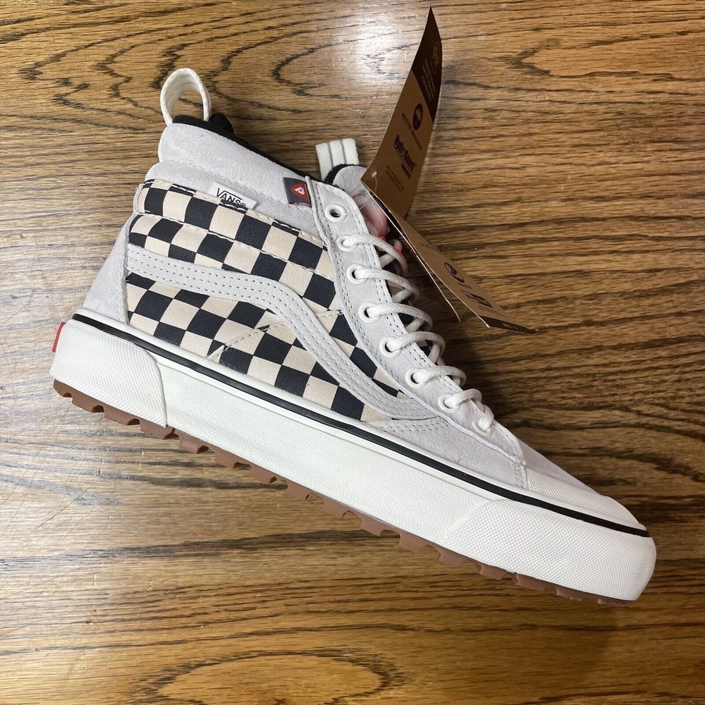 VANS Sk8-Hi MTE-2 All Weather Marshmallow Checkerboard Gum Boot Women's size 9